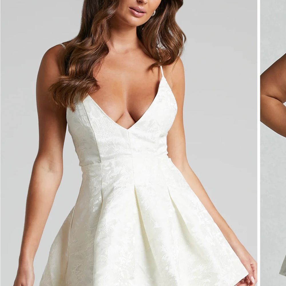 Showpo Gemima White Floral Mini Dress